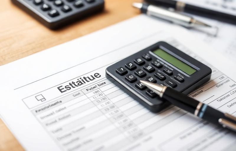 Detailed siding estimate document on a desk with calculator